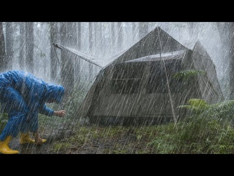 CAMPING HEAVY RAIN in the forest || RELAXING CAMPING HEAVY RAIN - YouTube