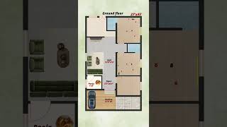 27X45 North Facing Vastu House Plan With Car Parking