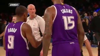 DeMarcus Cousins Tries To Fight The Security Guard | Kings vs Knicks | March 20, 2016 | NBA 2016