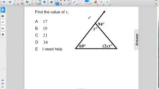 Geometry Triangles Exterior Angle Theorem Pt 4 Q46