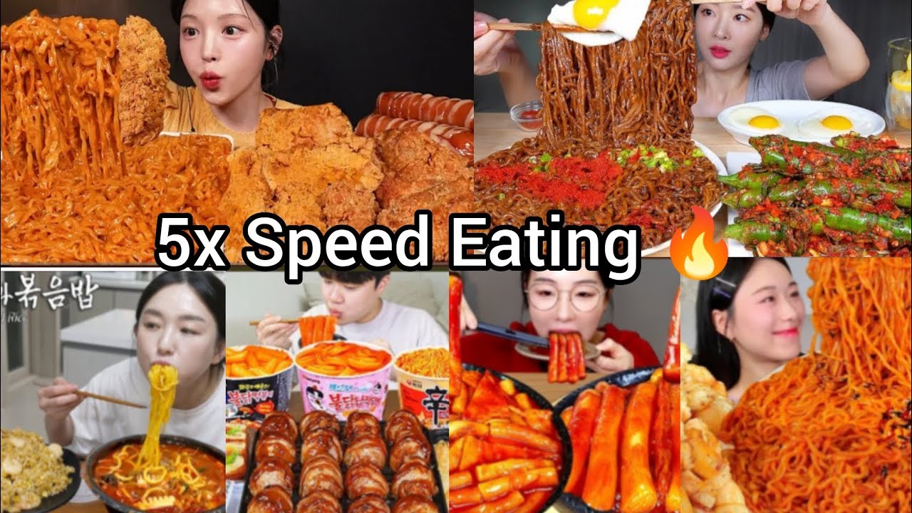 5x Speed Eating Korean sound | BEST FOOD COMPILATION | ASMR MUKBANG | Satisfying Eating Sound 🥵🤤🔥