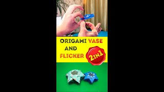 Easy Origami Flicker and Vase 2 in 1 #shorts