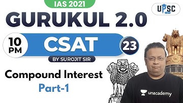 UPSC CSE PRELIMS 2021 | Gurukul 2.0 | CSAT by Surojit Sir | Compound Interest | Part 1 #IAS2021
