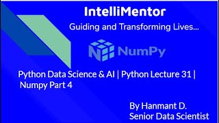 Python Data Science & AI | Python Lecture 31 | Numpy Part 4