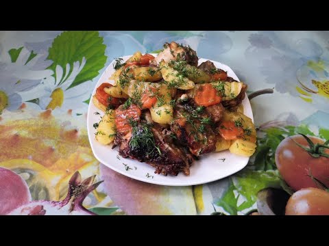 Курица барбекю с картофелем