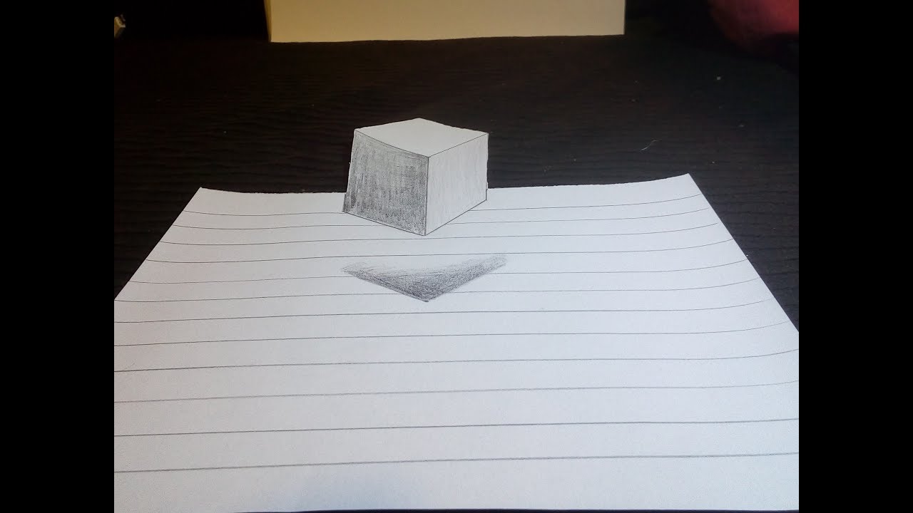 Anamorphic Drawing - Floating cube - YouTube