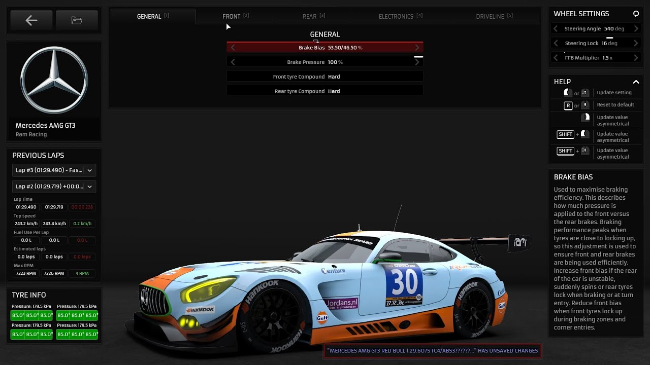 RaceRoom Racing (Road America) leaderboard challenge Mercedes AMG GT3 -2.06.409s +SETUP