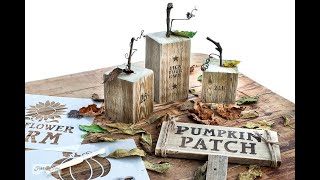 Make easy DIY pumpkins (with sign) from scrap wood!