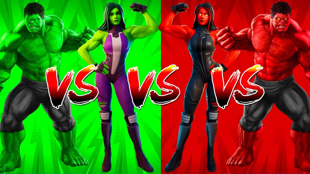 SUPERHERO COLOR DANCE CHALLENGE Hulk vs She-Hulk vs Red She-Hulk vs Red Hulk