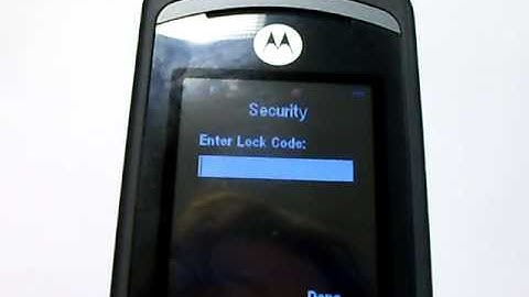 Motorola ve465 Erase Cell Phone Info - Delete Data - Master Clear Hard Reset