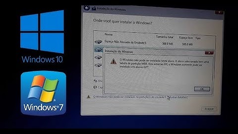 SOLUÇÃO O WINDOWS NÃO PODE SER INSTALADO NESTE DISCO / PARTIÇÃO 1 DO DISCO 0.