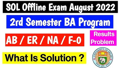 DU SOL 2rd Semester BA Programme Result Problem Ab / ER / F-0 / Mother Name -NA Problem Solution  💯📚