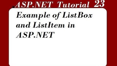 Example of ListBox and ListItem in ASP.NET