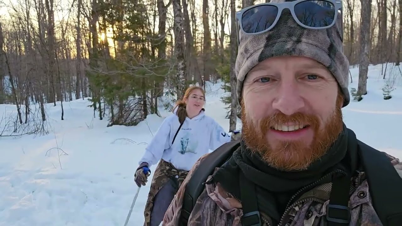 Trekking in the snow at my cabin