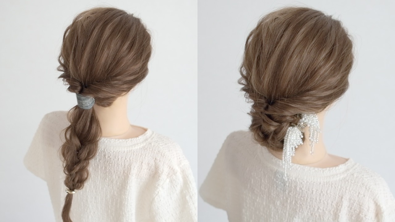[Easy Hairstyle] 2-in-1 Braided Ponytail & Low Bun Tutorial
