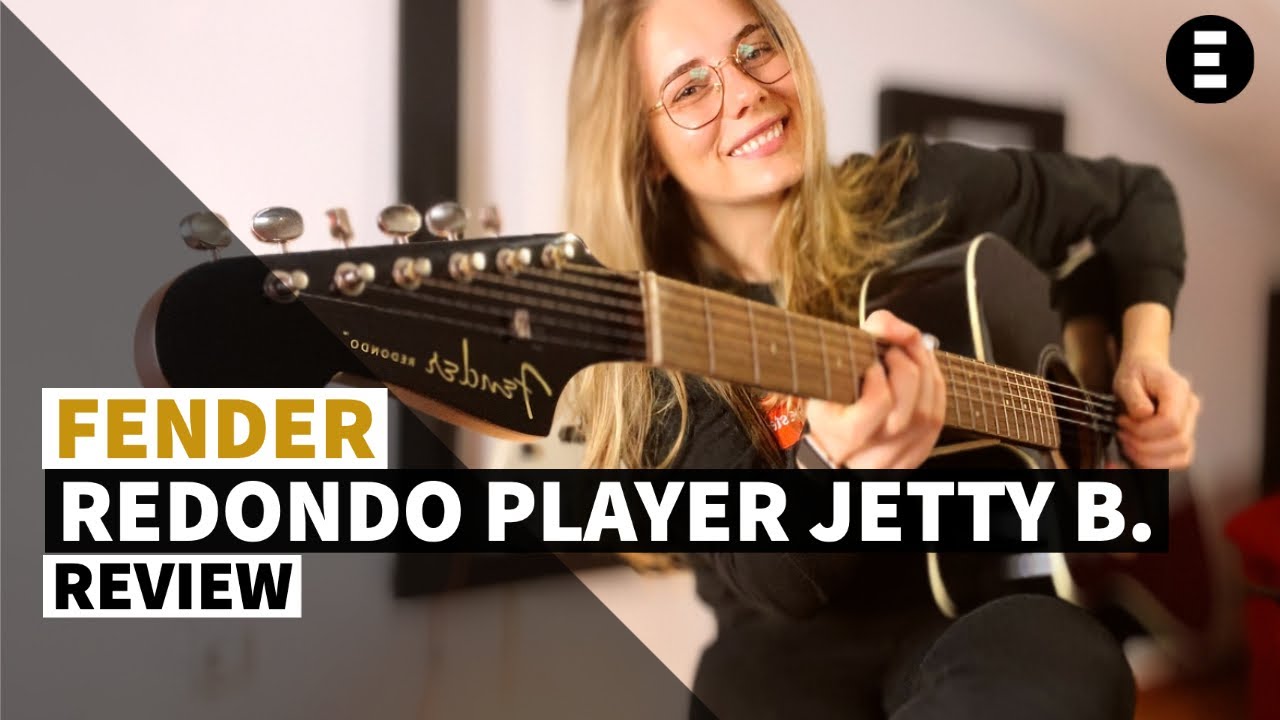 Acoustic guitar Fender Round Player Jetty Black - sound test