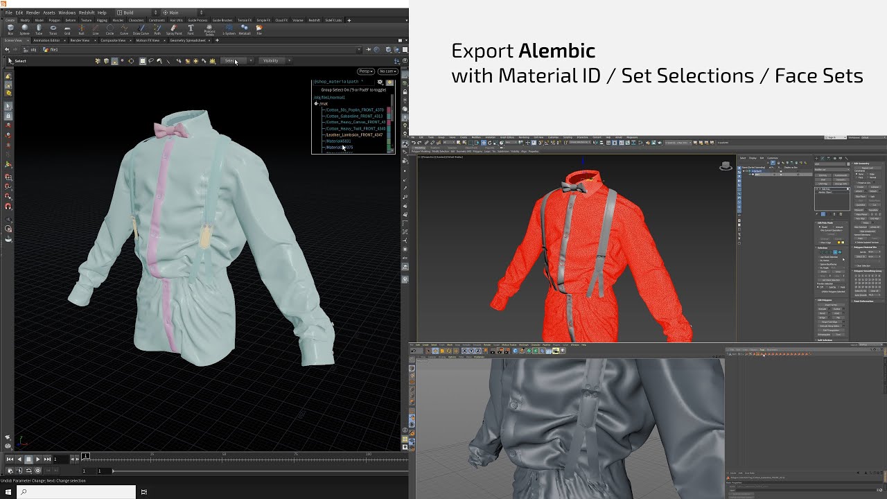 Houdini | Export alembic with Material ID/Set Selections/Face Sets ...