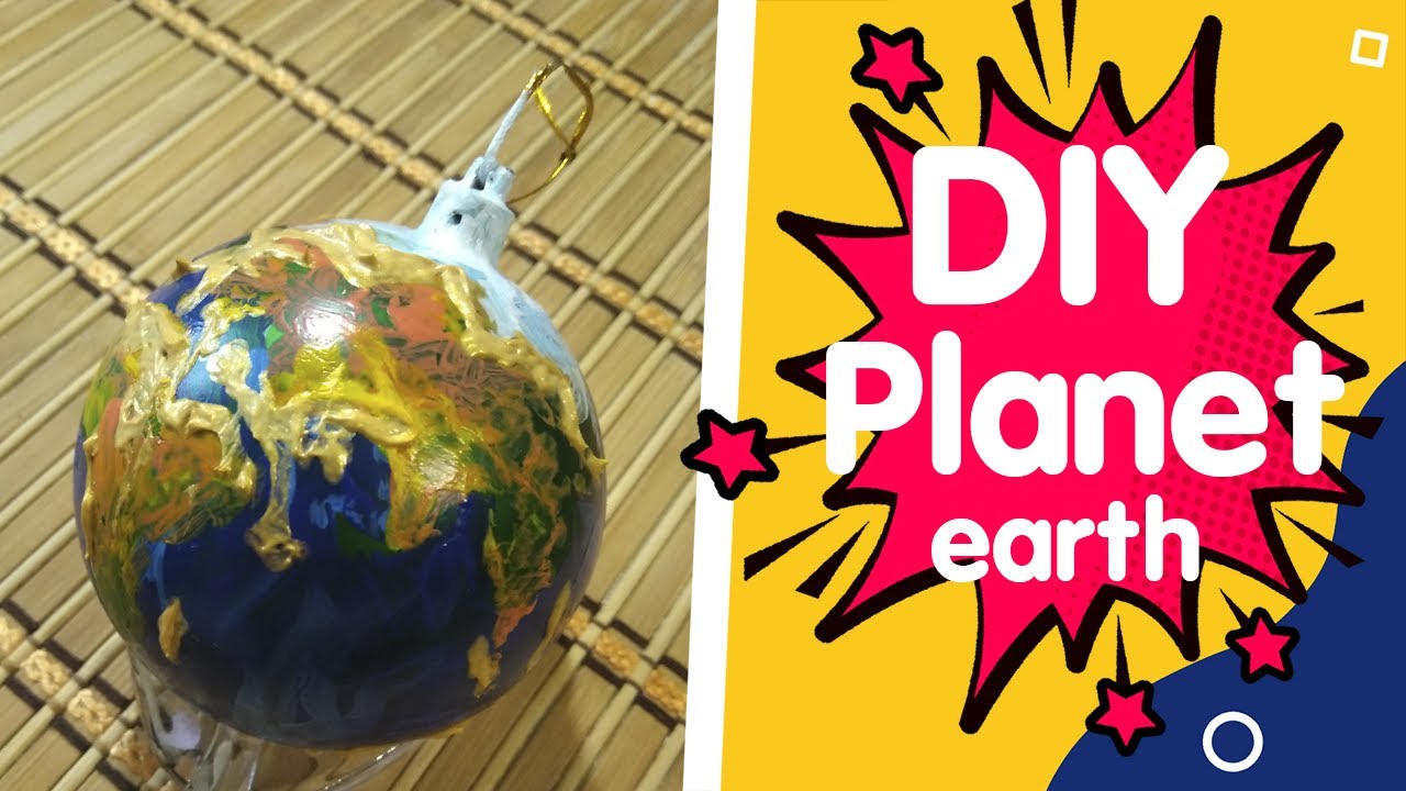DIY planet earth from a Christmas toy. Планета земля поделка из елочной игрушки.