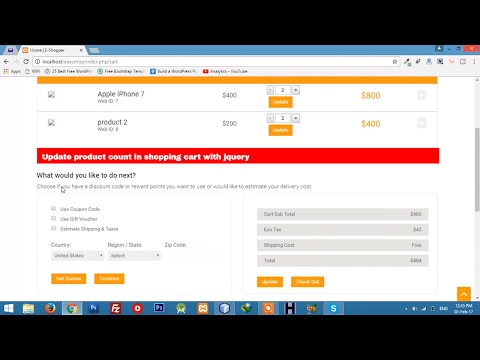 Update count || shopping Cart || Laravel 5.3 tutorial for beginners - Part 27