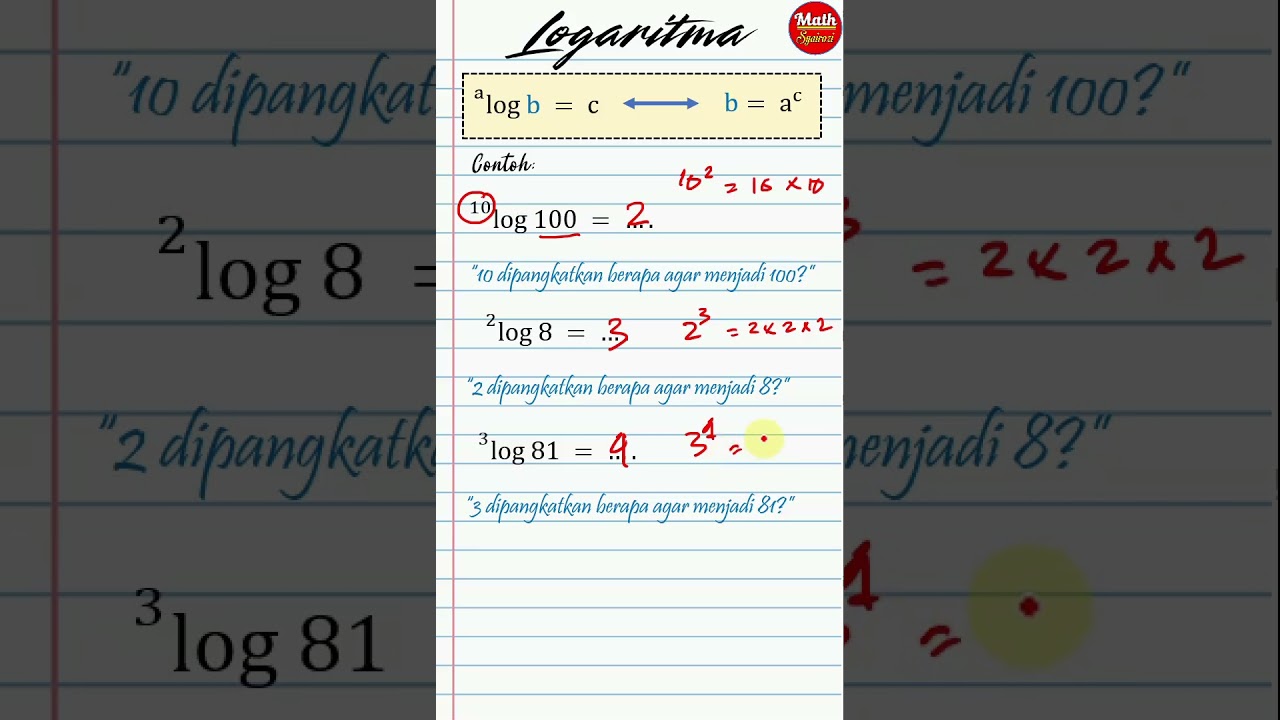 Trik Mudah Logaritma Part 1 - Definisi Logaritma 