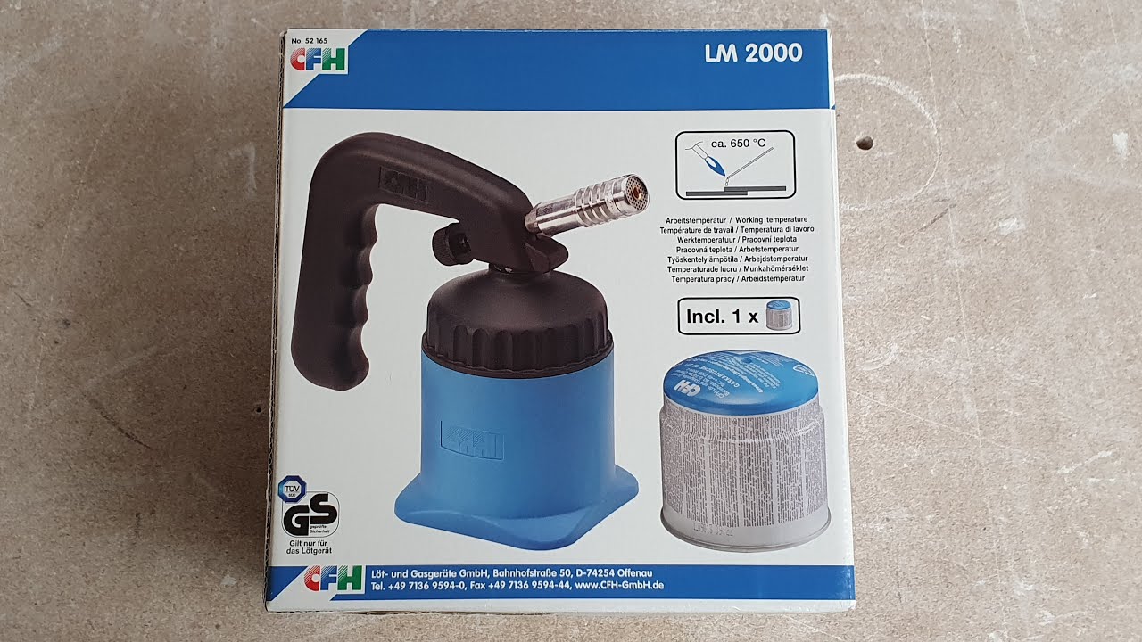 CFH Lötlampe Lötbrenner Gasbrenner inkl. Gaskartusche
