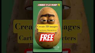 Create Free 3D cartoon characters , Potato, using Ai tool #free #aivideogenerator #3D #Ai #image