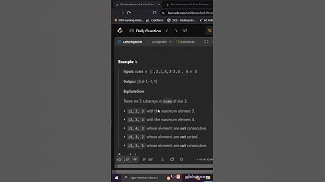 3254. Find the Power of K-Size Subarrays I | Editorial | Leetcode |#dailychallenge