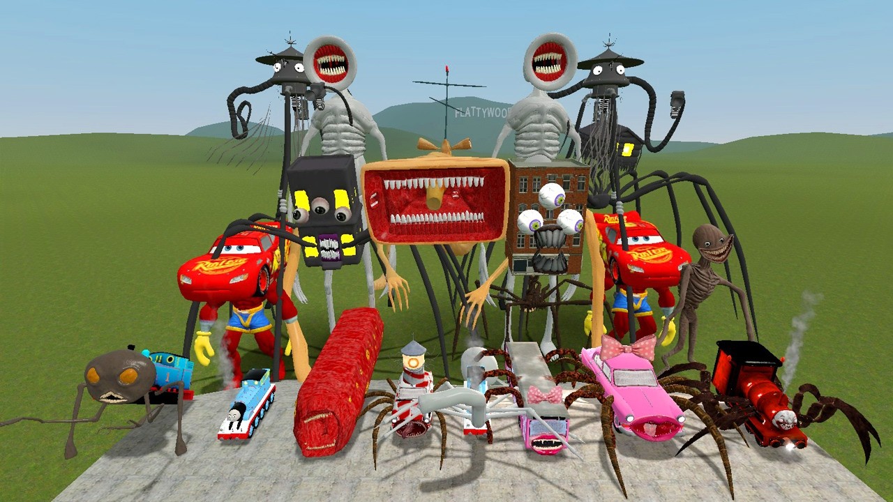 LIGHTHOUSE, BUS EATER, HOUSE HEAD, CAR EATER, SIREN HEAD, CHOO