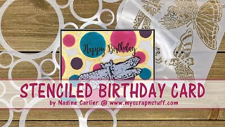 Stenciled Background Birthday Dragonfly Card