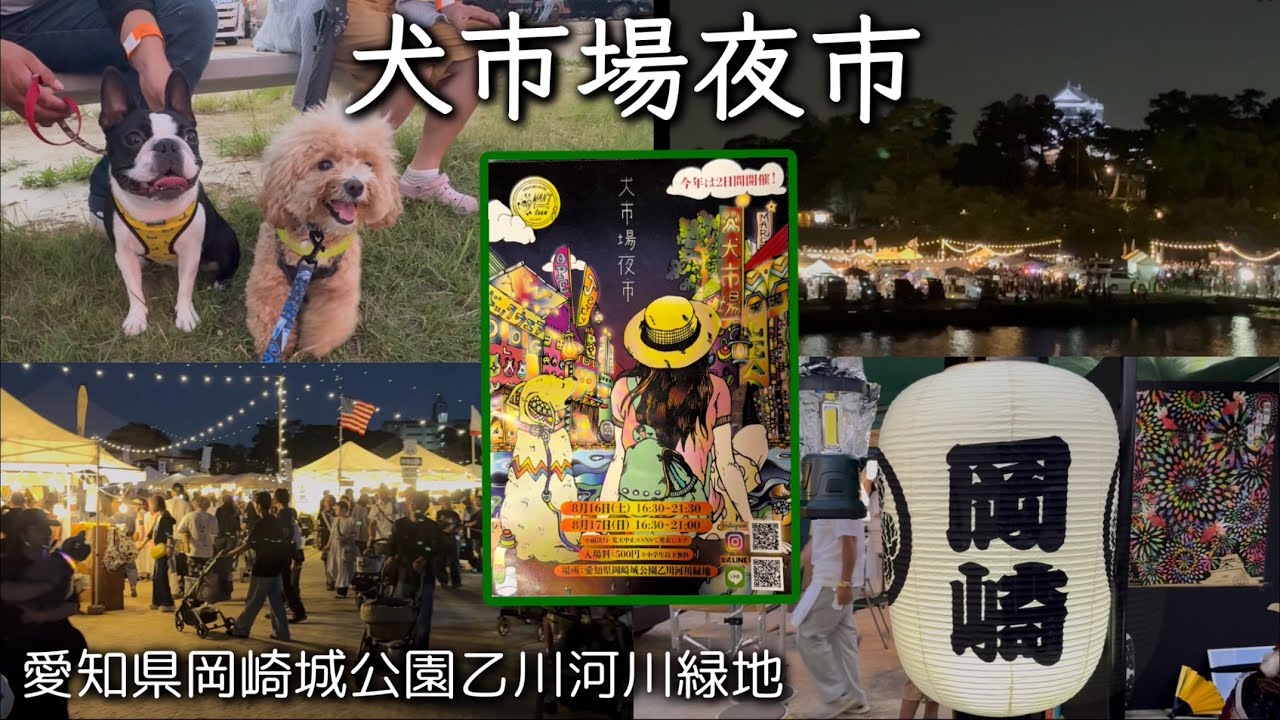 【犬市場夜市】岡崎城公園乙川河川緑地に初めて行って来ました♪