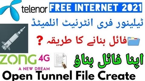 Open Tunnel File Create   Telenor Free internet 2021   how to create open tunnel file File Create ||