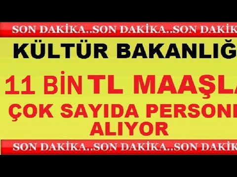 Kültür Bakanlığı 171 kadrolu işçi, şoför ve Memur alıyor. Torpilsiz Mülakatsız