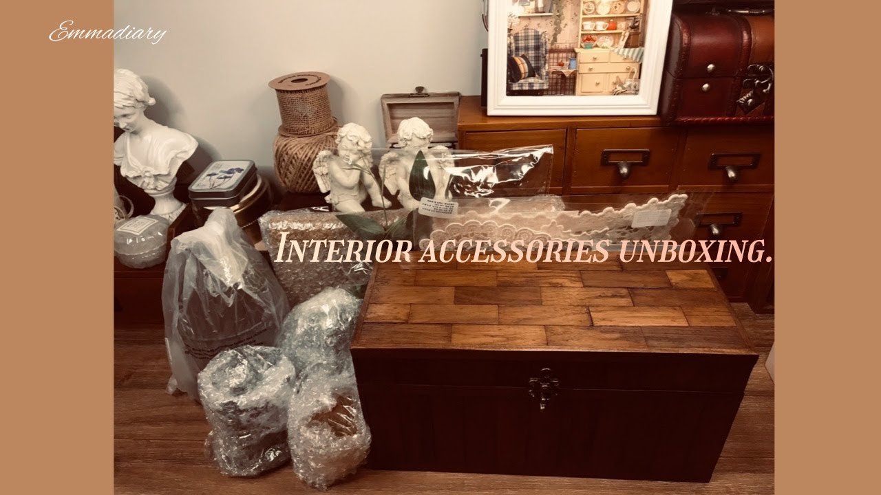 ASMR_새로 구입한 다꾸 인테리어 빈티지 소품 언박싱_4K, Interior vintage accessories unboxing, インテリア小物包装解き