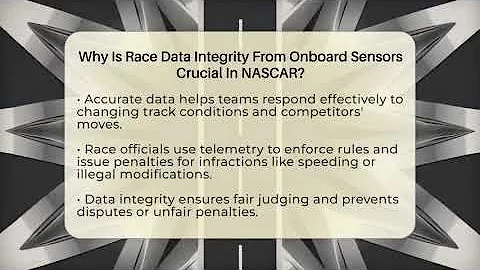 Why Is Race Data Integrity From Onboard Sensors Crucial In NASCAR? - Pit Stop Chronicles