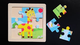 Menyusun Jigsaw Puzzle Hewan Jerapah | Bermain Puzzle Hewan Mamalia screenshot 2