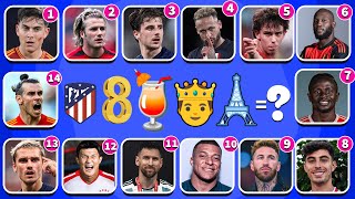 Guess the player by emoji, shirt number and country,Ronaldo, Messi, Neymar|Mbappe