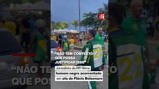 RFI journalist films Black man in chains at Flávio Bolsonaro rally … • RFI Brasil