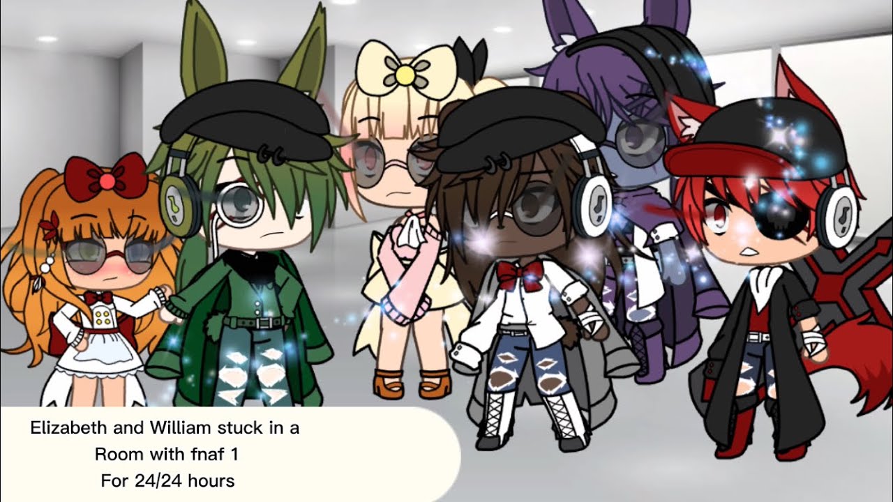 Elizabeth and William stuck in a room with fnaf 1 //Gacha life//