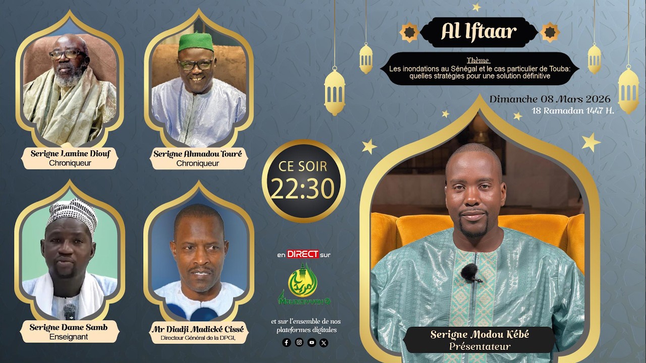 🔴Suivez en Direct AL Iftar | Jour 18 Ramadan 1447 H | Dimanche 08 Mars 2026 | Al Mouridiyyah Tv:
