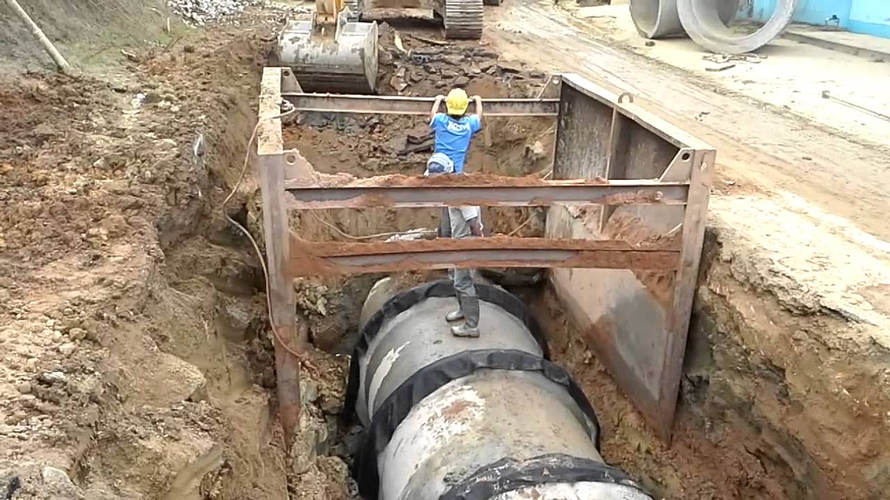 Execução de galerias pluviais tubolares - Blindagem metálica