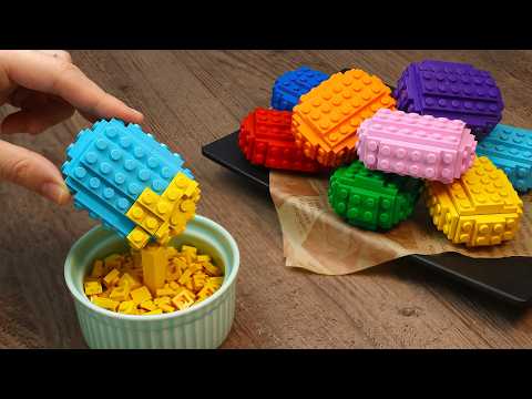 LEGO Cooking Super Crispy Chicken Nuggets with Secret Sauce | Rainbow Fast Food