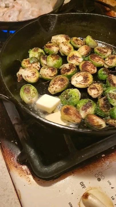 Pan fried Brussel sprouts #food #cooking #delicious ##brusselsprouts #fried