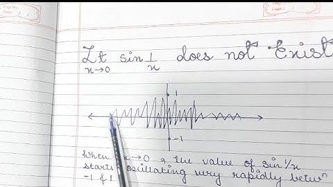 Lim x tending to 0 sin 1/ x does not exists