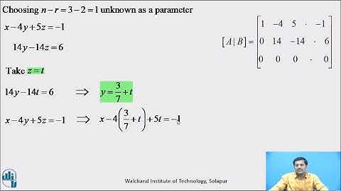 Solution of Non Homogeneous System of Linear Equations Part III