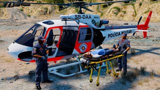 HELICÓPTERO ÁGUIA NO RESGATE A VÍTIMA DE AFOGAMENTO - GTA V EMERGÊNCIA 24 HORAS screenshot 2