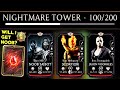 MK Mobile. Beating Battle 100 in Nightmare Tower. BOSS Noob Saibot! Opening My Grandmaster Reward.