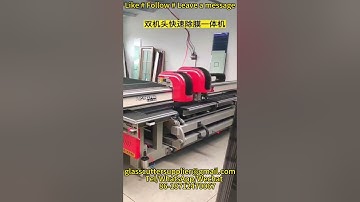 Three in one CNC glass cutting machine with automatic film removal, labeling and cutting