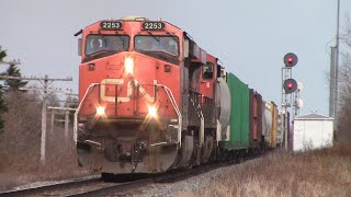 Two ES44DCs Lead a Decent Size Freight Trian CN 507 Out of Sackville, NB