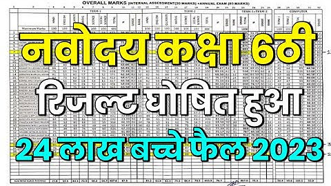 Navodaya Result 2023 Class 6 | Navodaya Result 2023 Kaise Dekhe | How to check Navodaya Result |