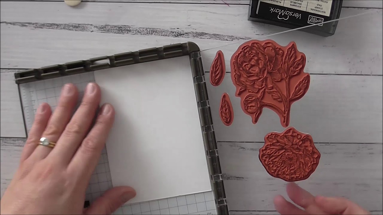 Stampin Up! Stacked Stone Prized Peony Card